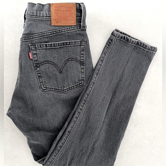 Levi’s 501 S/ Washed black/ Skinny jeans/ Button up fly/ Size 26 - Picture 2 of 16